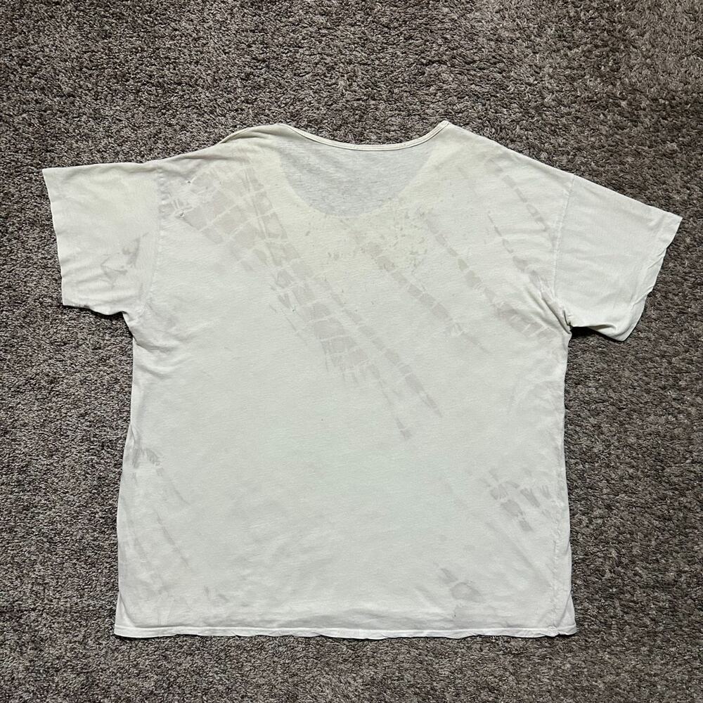 Vintage Thrashed Shirt Plain White Tee 90s y2k Minimalist Aesthetic OSFA Mens XL - Picture 8 of 14